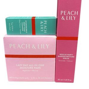 Peach & Lily Skincare Set, New, Lazy Da, Restore Serum, Deep Foam Cleaner